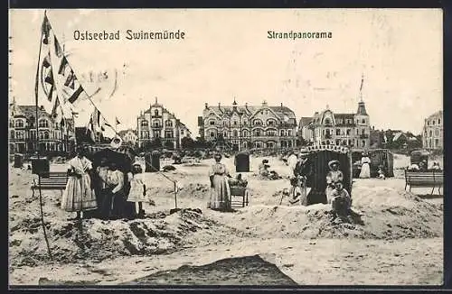 AK Swinemünde, Partie an der Strandpromenade