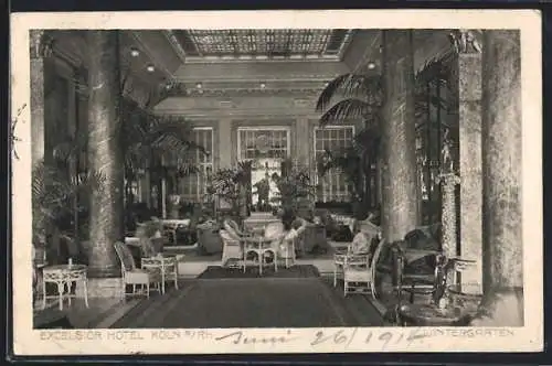 AK Köln, Excelsior-Hotel, Trankgasse, Innenansicht