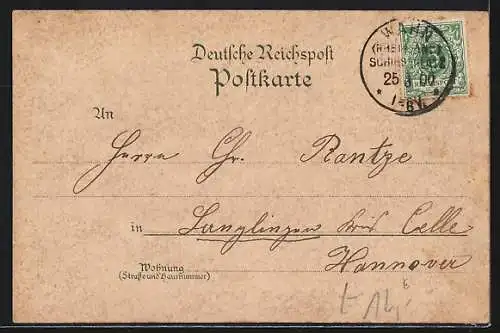 Lithographie Köln, Totalansicht der Stadt, Dampfer