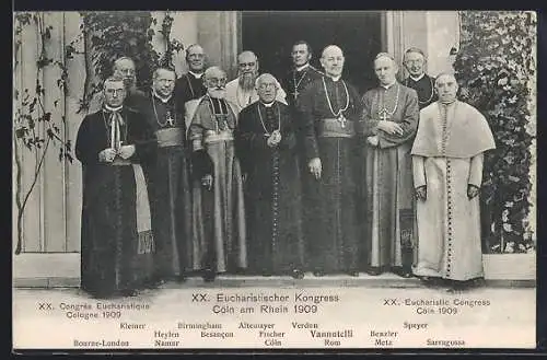 AK Köln, Kirchliche Teilnehmer des XX. Eucharistischer Kongress 1909