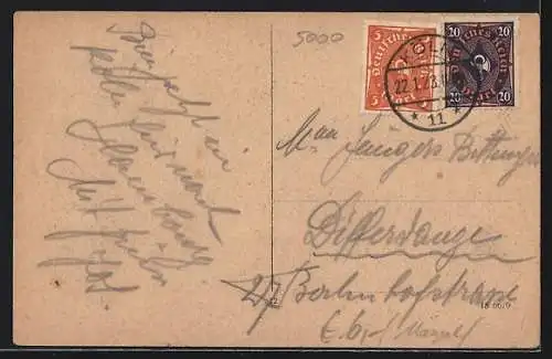 AK Cöln a. Rh., Rochmodishaus mit Strassenbahn