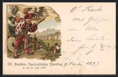 Künstler-AK Paul Ritter: Nürnberg, XII. Deutsches Bundesschiessen 1897