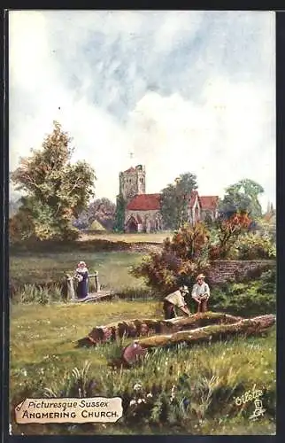 Künstler-AK Angmering, the church