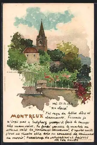 Künstler-AK Montreux, Ortspartie