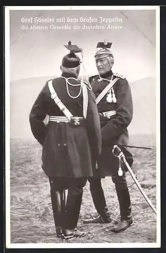 AK Graf Häseler und Graf Zeppelin in Ulanenuniform