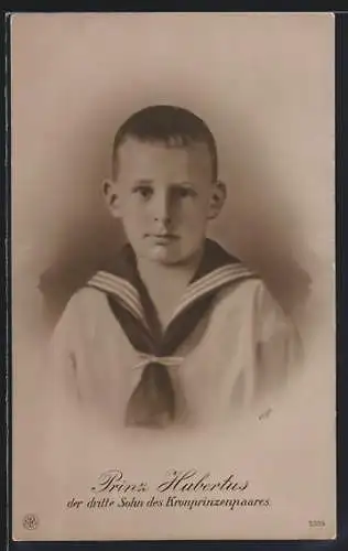 AK Prinz Hubertus als Kind in Matrosenuniform