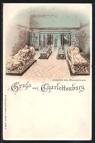 Lithographie Berlin-Charlottenburg, Inneres des Mausoleums