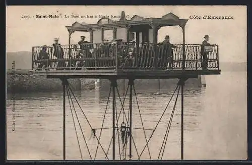AK Saint-Malo, Le Pont roulant à marée haute, Wattfähre