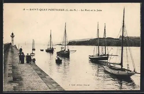 AK Portrieux-Saint-Quay, Le Port et la Jetée, Segelboote