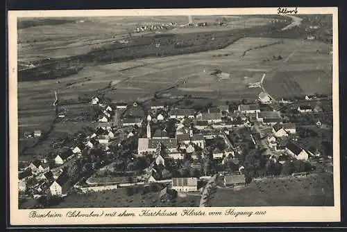 AK Buxheim / Schwaben, Teilansicht mit ehemaligem Karthäuser Kloster, Fliegeraufnahme