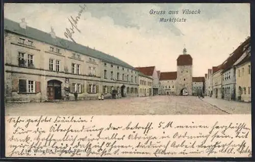 AK Vilseck, Marktplatz mit Tor
