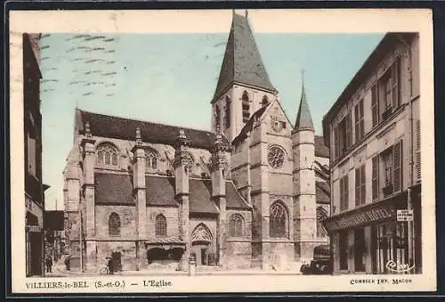 AK Villiers-le-Bel, L`Église et rue commercante adjacente