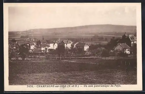 AK Champagne-sur-Oise, Un coin panoramique du Pays