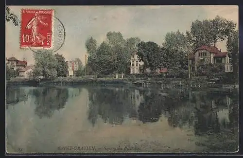 AK Saint-Gratien, Square du Petit Lac et maisons au bord de l`eau