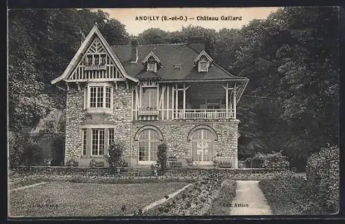 AK Andilly, Château Gaillard et jardin verdoyant