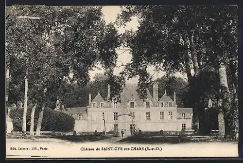 AK Saint-Cyr-sur-Chars, Château entouré d`arbres majestueux