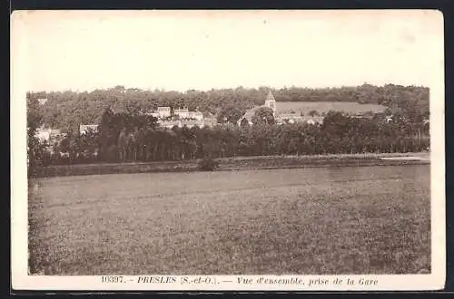 AK Presles, Vue d`ensemble, prise de la Gare