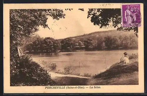 AK Porcheville, La Seine