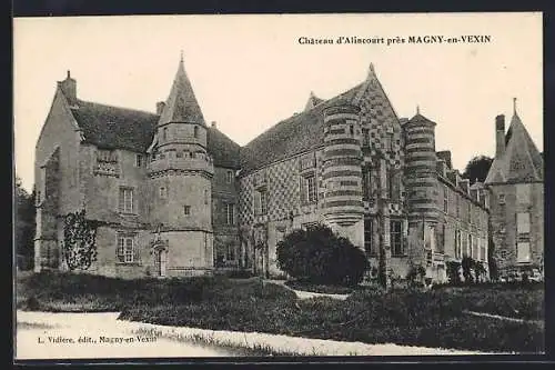 AK Magny-en-Vexin, Château d`Alincourt avec ses tours et facades historiques