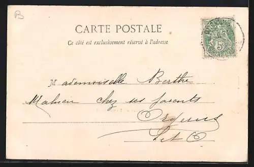 AK Vétheuil, Vue prise de Lavacourt avec une barque sur la rivière