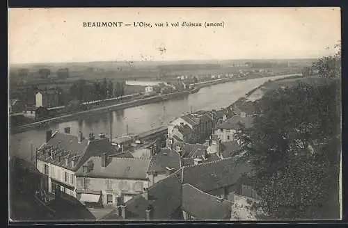 AK Beaumont, L`Oise, vue à vol d`oiseau (amont)