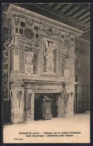 AK Écouen, Château de la Légion d`Honneur, Salle d`Honneur, Cheminée Jean Goujon