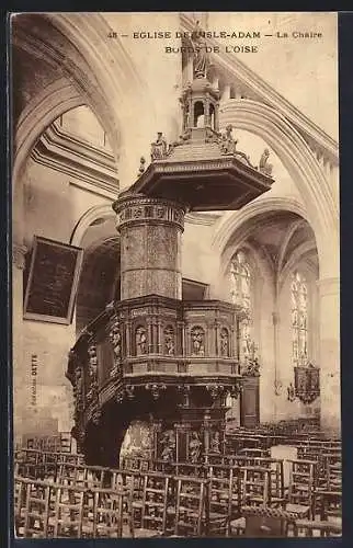 AK L`Isle-Adam, La chaire de l`église et intérieur architectural
