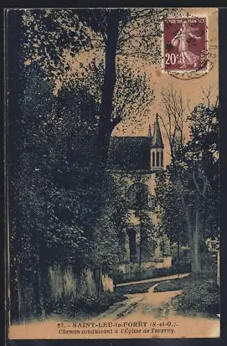 AK Saint-Leu-la-Forêt, Chemin conduisant à l`église de Taverny