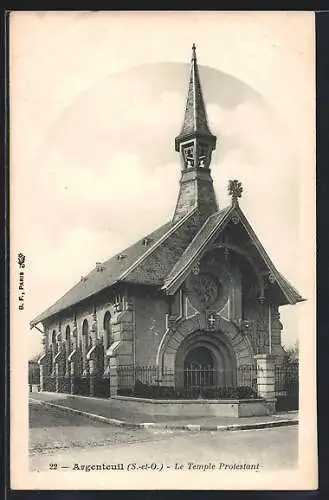 AK Argenteuil, Le Temple Protestant