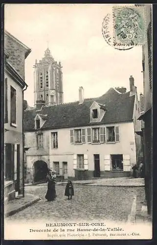 AK Beaumont-sur-Oise, Descente de la rue Basse-de-la-Vallée