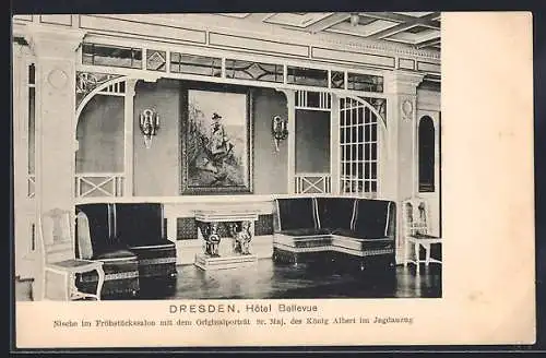 AK Dresden, Hôtel Bellevue, Nische im Frühstückssalon