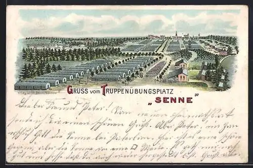 Lithographie Senne, Truppenübungsplatz, Teilansicht