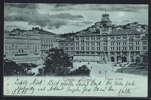 Mondschein-AK Trieste, Piazza Grande