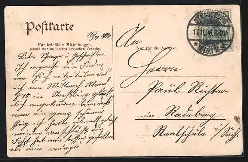 Lithographie Strassburg i. E., Altes Haus, Totalansicht, Ev. Garnisonskirche