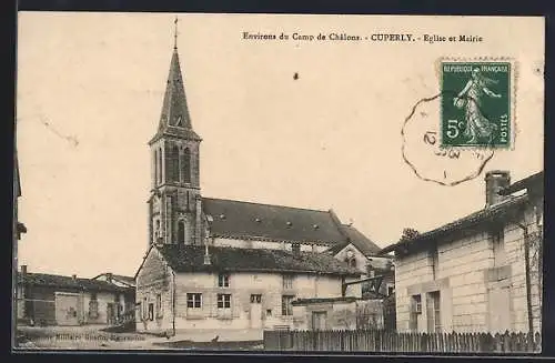 AK Cuperly, Eglise et Mairie