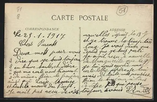 AK Verzy, Rue Carnot, Strassenpartie