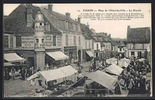 AK Fismes, Pl, ace de l`Hotel-de-Ville