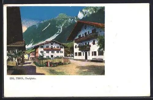 AK Erl /Tirol, Partie auf dem Dorfplatz