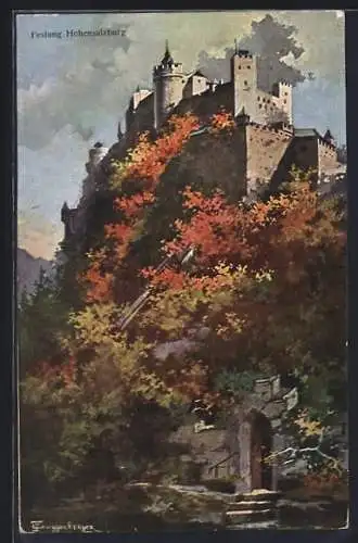 Künstler-AK Salzburg, Festung Hohensalzburg