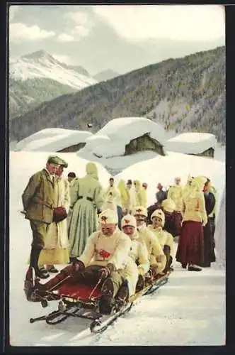 AK Männer auf Schlitten