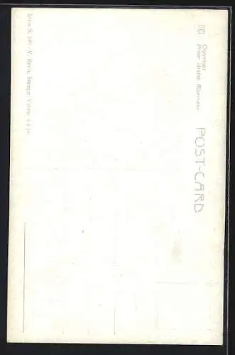 Künstler-AK Liebespaar unter einem Blätterdach, Art Deco