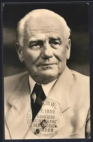 AK Portrait Wilhelm Pieck, Präsident der DDR