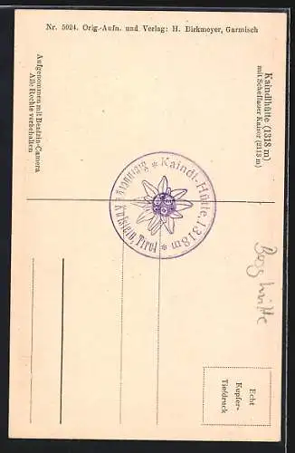 AK Kaindlhütte mit Scheffauer Kaiser