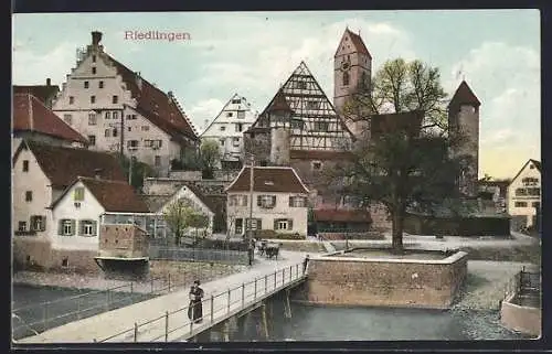 AK Riedlingen / Donau, Ortspartie mit Brücke