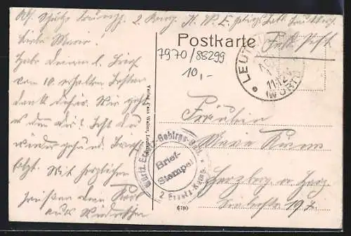 AK Leutkirch, Obere Vorstadt-Strasse mit der Eschach