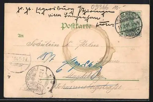 AK Stolberg / Harz, Teilansicht der Ortschaft mit floraler Verzierung