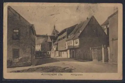 AK Freiberg / Sachsen, Strasse am Mühlgraben