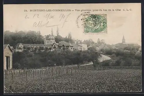 AK Montigny-les-Cormeilles, Vue générale prise du bas de la Côte