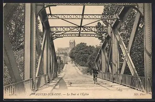 AK Auvers-sur-Oise, Le Pont et l`Église