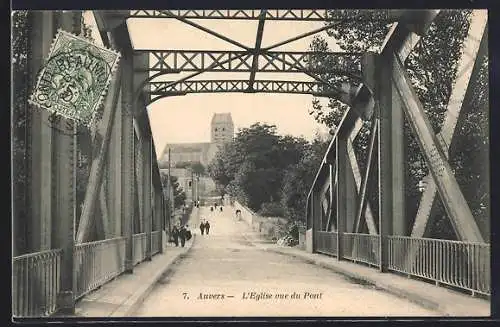 AK Auvers, L`Église vue du Pont